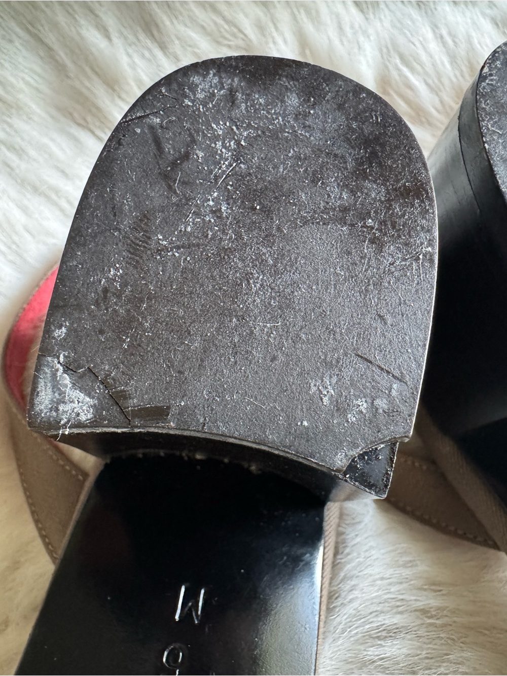 Yves Saint Laurent Taupe Slingback Mules with Red Insole - Picture 14 of 14